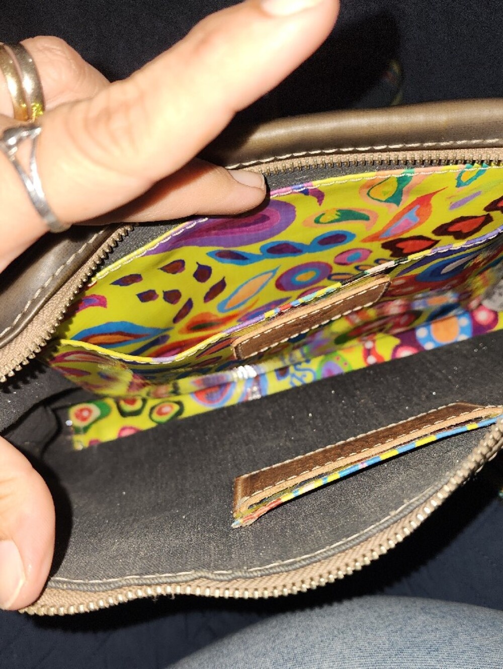 Consuela Leather Crossbody Bag with Multicolor Strap - Picture 5 of 10